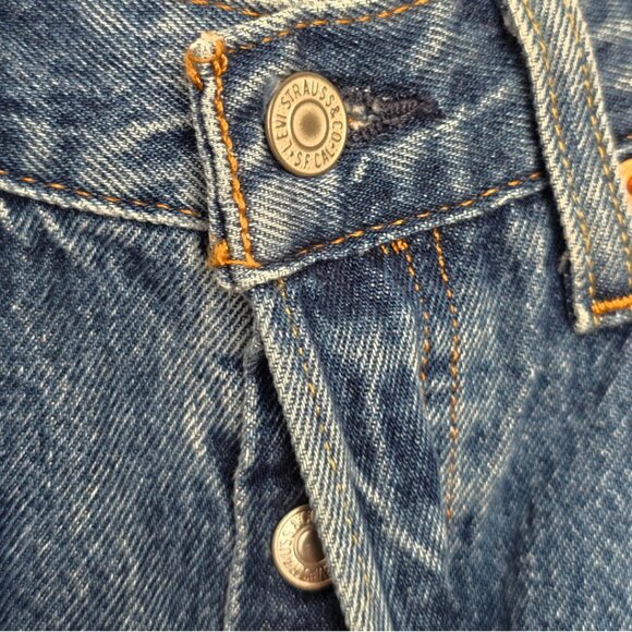 NWT Levi's Premium 501 Original Straight Jeans Womens 27 Blue 90s - Picture 4 of 8